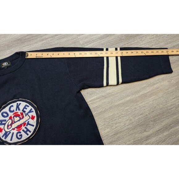 Vintage Bulletin Men's Large Hockey Night in Canada Jersey Sweater Knit NHL CBC - Picture 10 of 10
